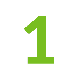 Light green "1" in large font.